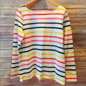 Talbots boatneck multicolor slub 100% Cotton M